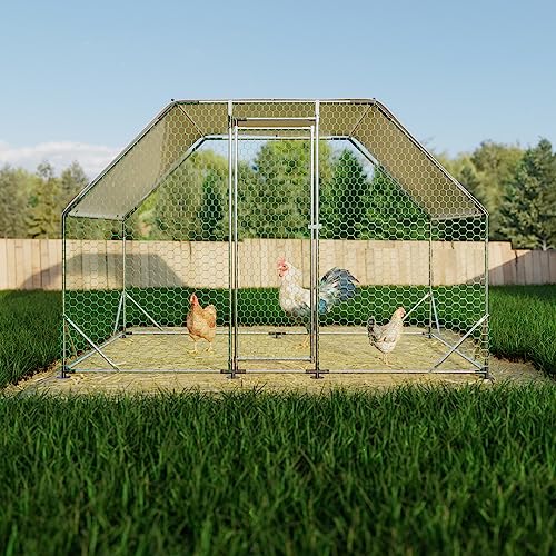 Large Metal Chicken Coop Run with Cover E2114