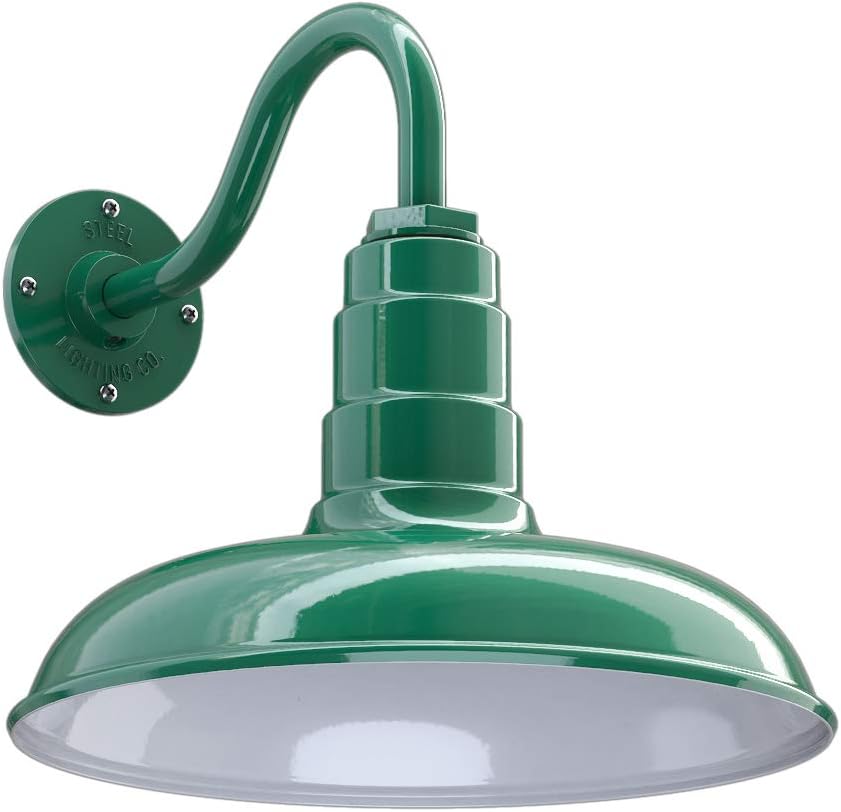 Gooseneck Barn Light (16 Gooseneck, Green) X495