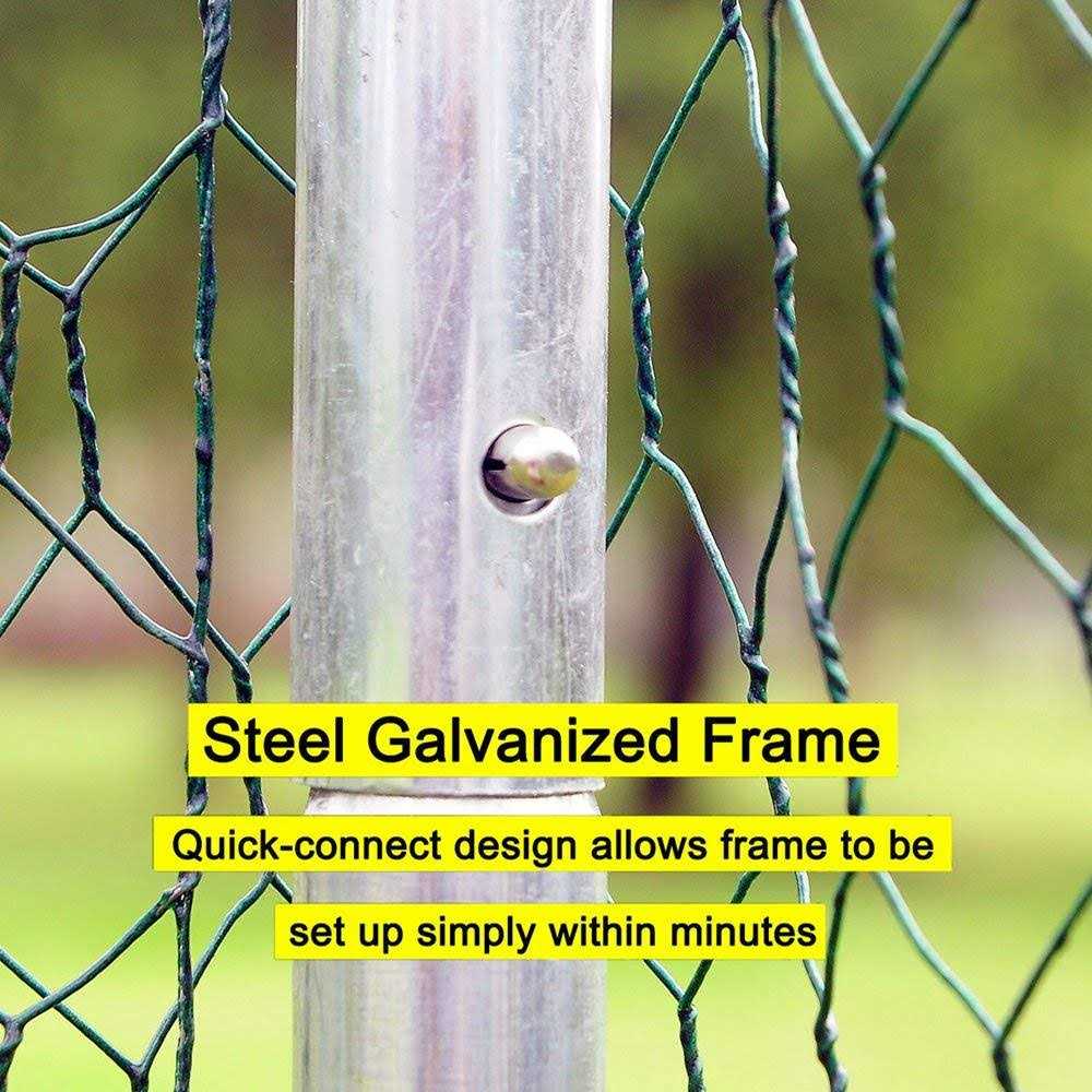 Large Walk-in Metal Chicken Coop with Waterproof Cover O8145