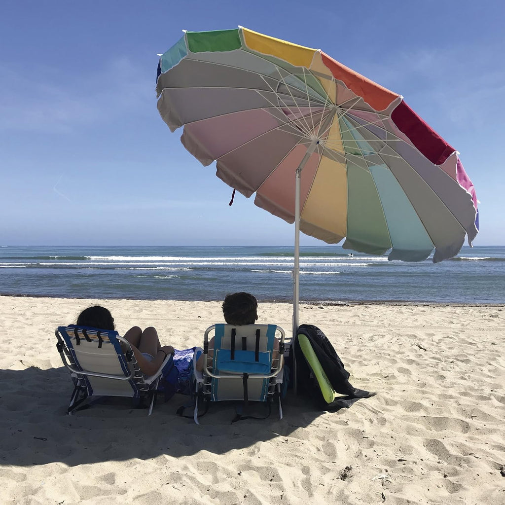 8 Foot Heavy Duty High Wind Beach Umbrella with Sand Anchor & Carrying Bag U968