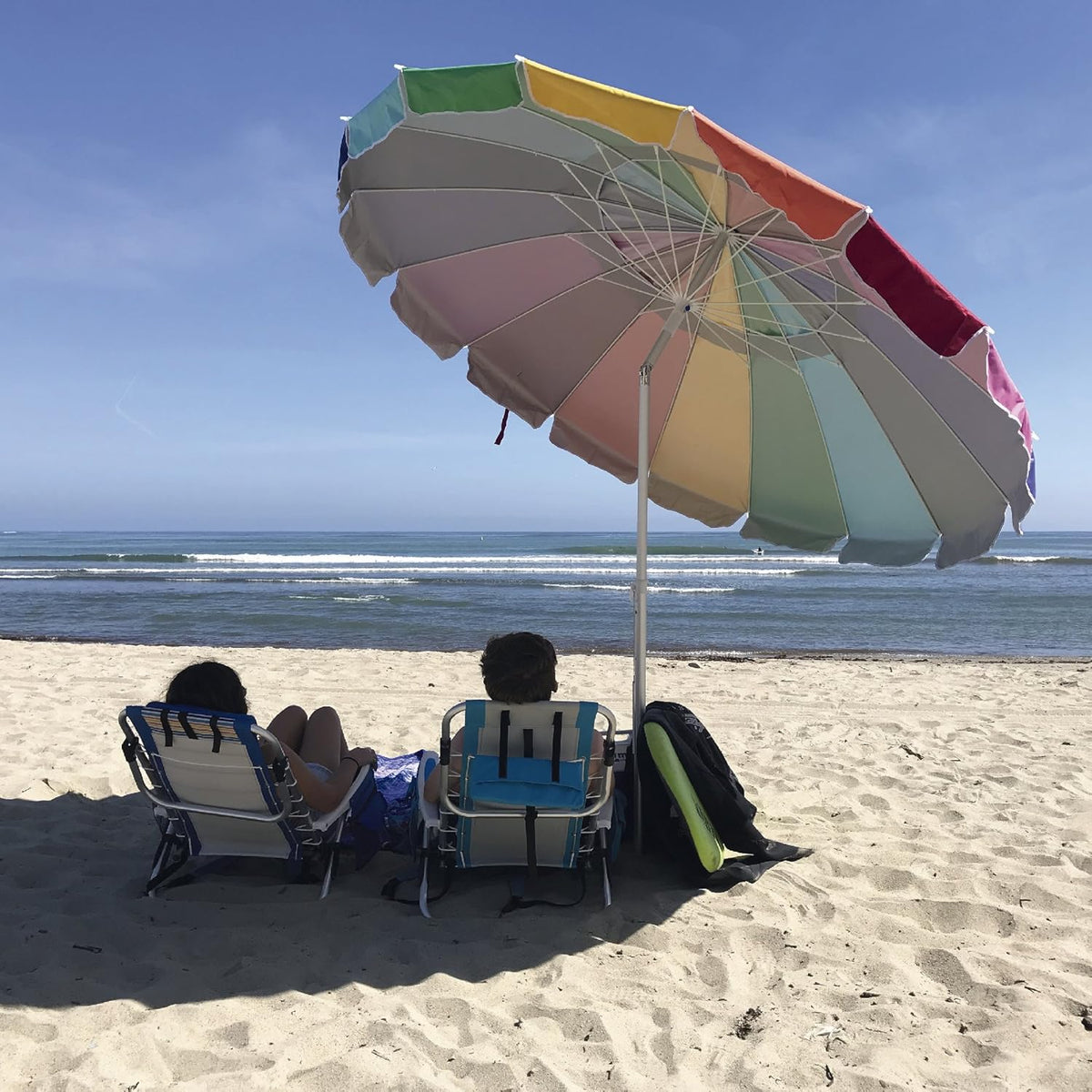 8 Foot Heavy Duty High Wind Beach Umbrella with Sand Anchor & Carrying Bag U968
