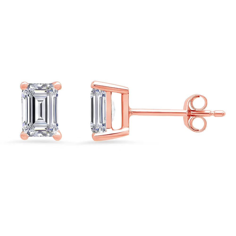 18K Rose Gold Diamond Stud Earrings U67958