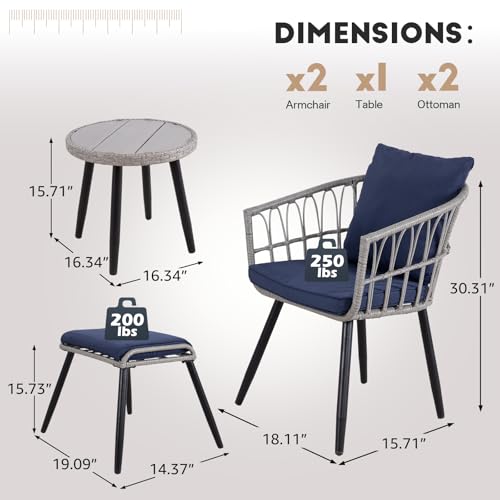 3 Piece Wicker Bistro Set T84366