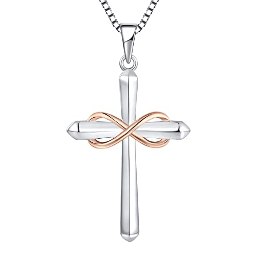 925 Sterling Silver Polished Cross Pendant Necklace Z15626
