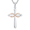 925 Sterling Silver Polished Cross Pendant Necklace Z15626