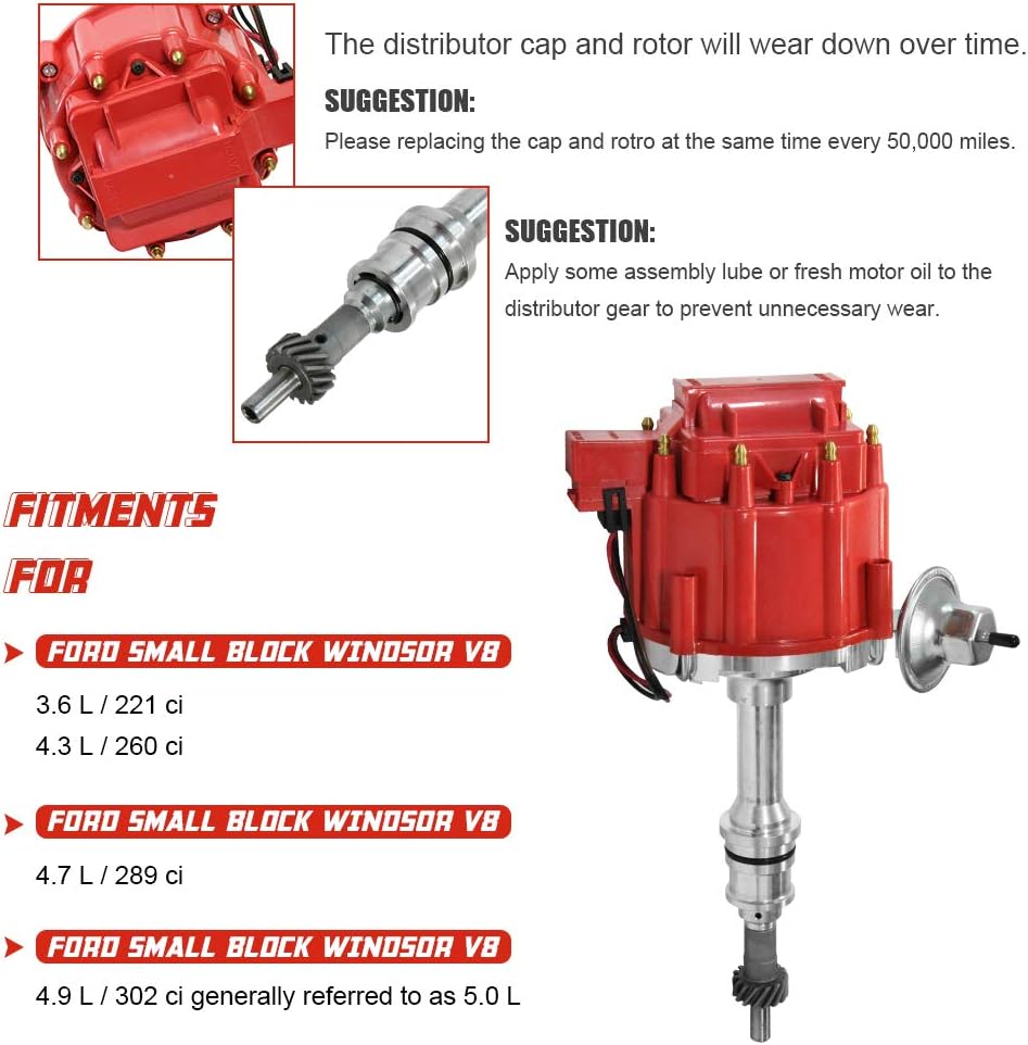 Ignition Distributor with Red Cap Pack of 2 A5540