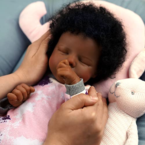 17Inch Black Reborn Baby Doll with Cloth Body L7850