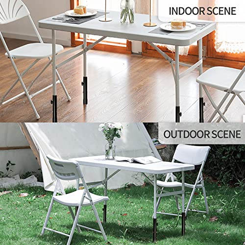 (4-Pack) Steel Folding Table Leg Extenders, Adjustable 3.6in/5.2in H98293