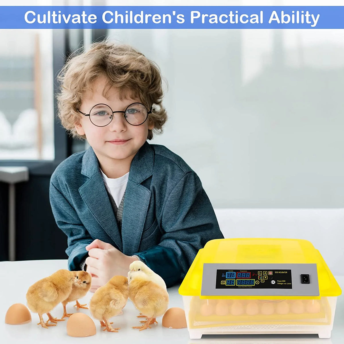 48 Eggs Automatic Incubator with Temperature Control and Automatic Egg Turning D365232