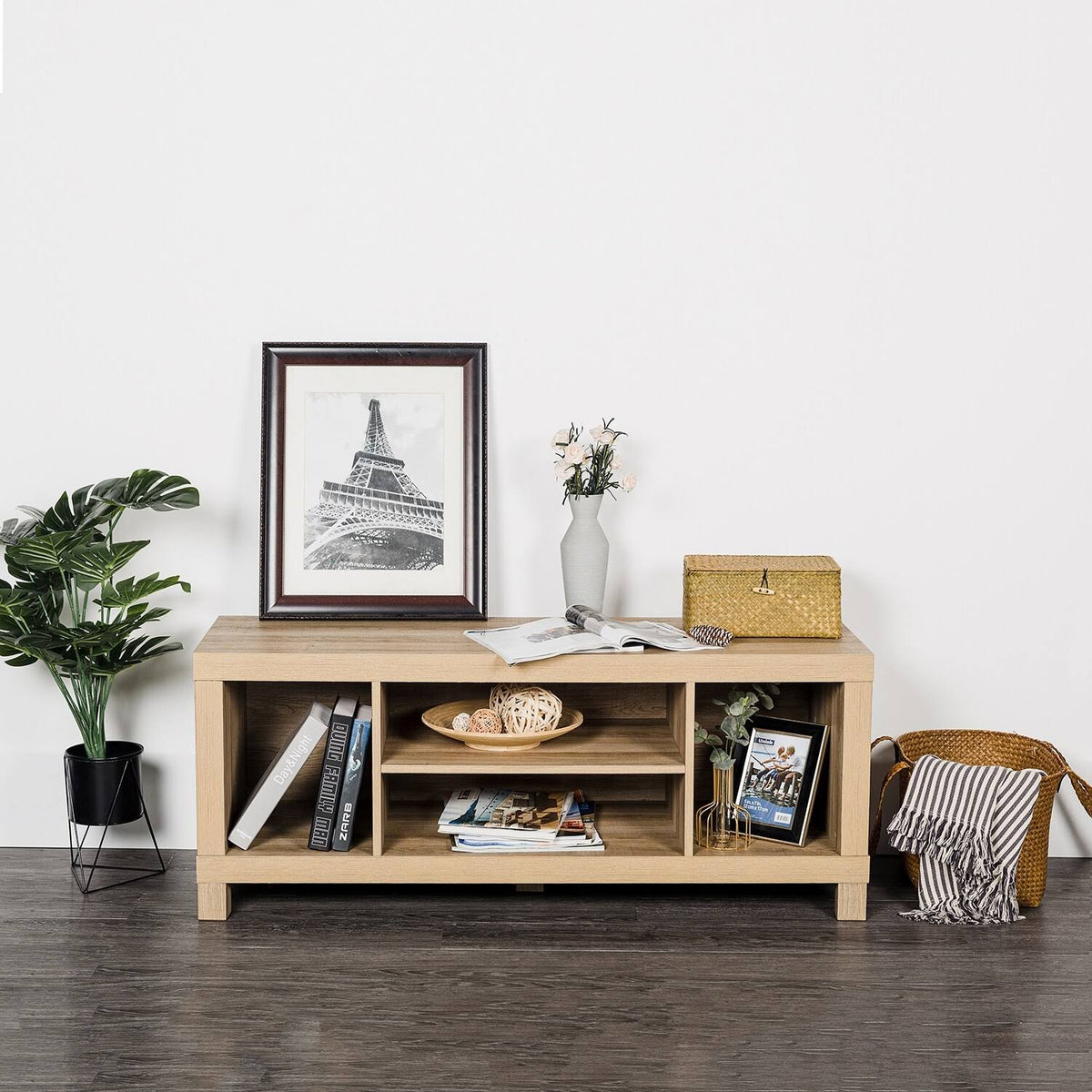 Mid Century Modern Wood Storage Cabinet with Shelves M714