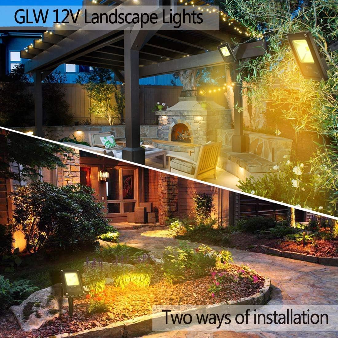 10W LED Landscape Lights 12V Low Voltage Outdoor Spotlights Warm White 3000K IP65 Waterproof 4 Pack C692795