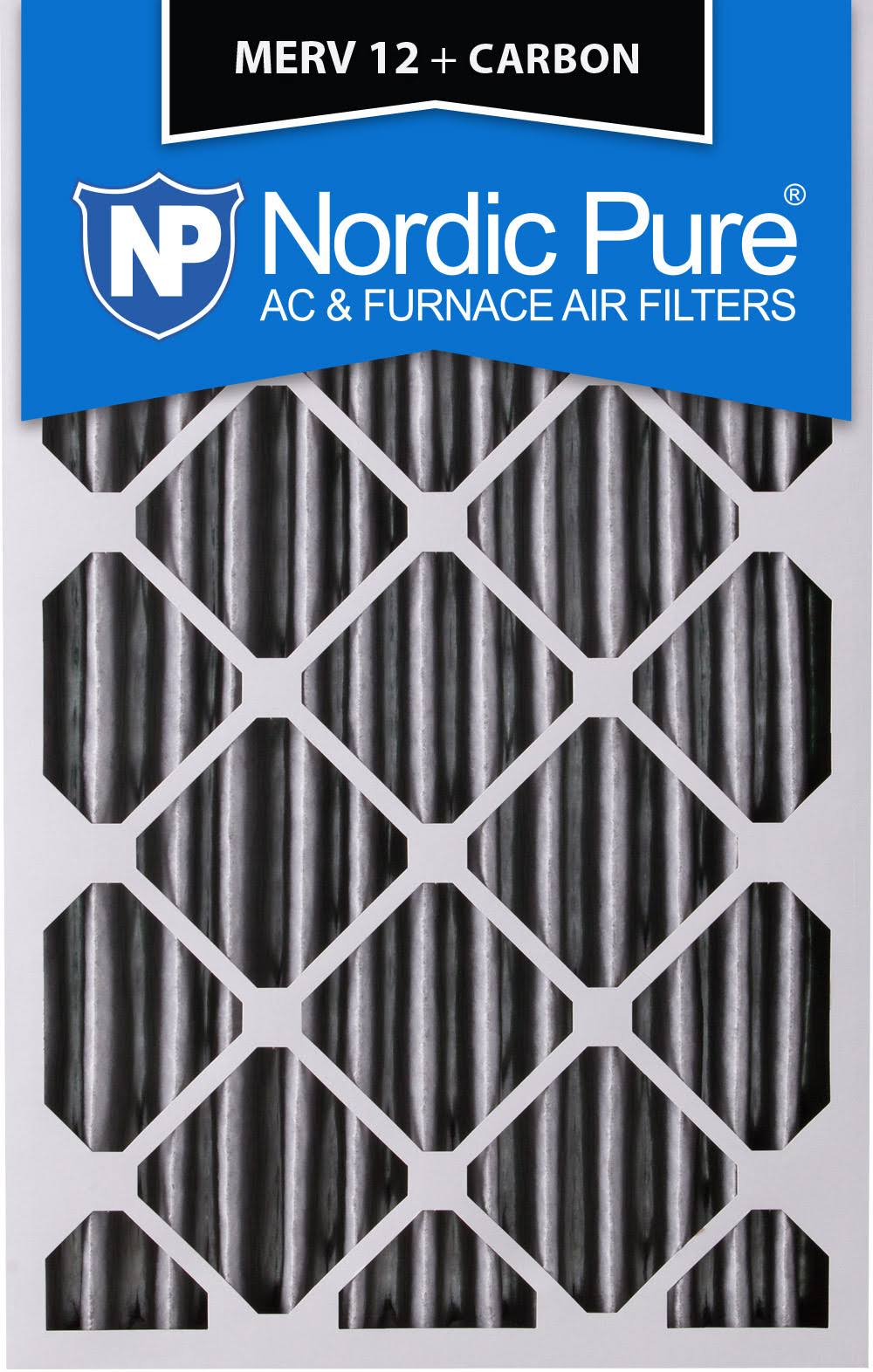 16x24x4 Pleated MERV 12 Carbon AC Furnace Filters Qty 6 F4447