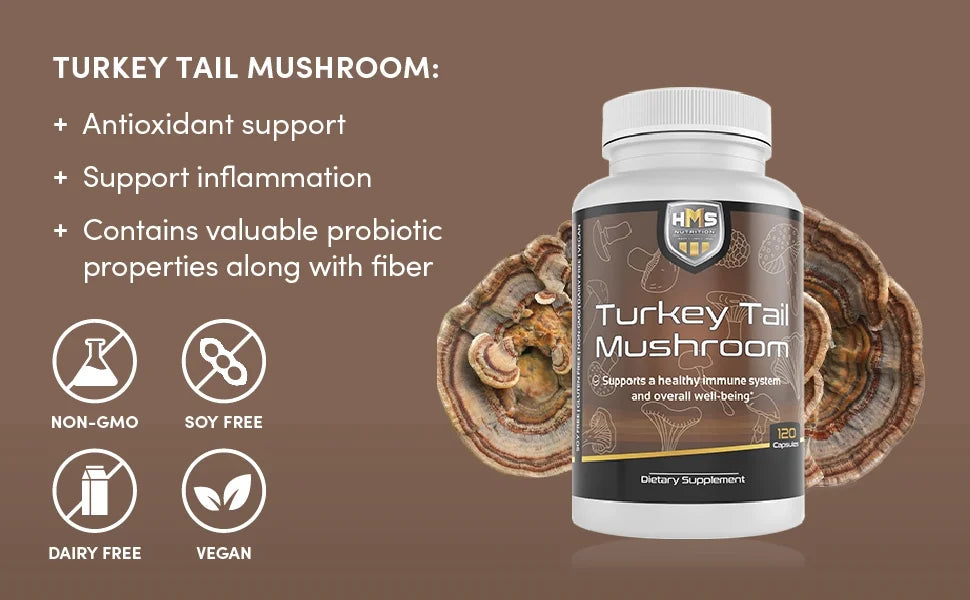 Turkey Tail Mushroom 120 Capsules 1000mg O87680