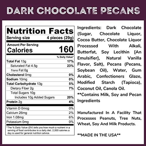 3 Lb Dark Chocolate Covered Pecans B147178