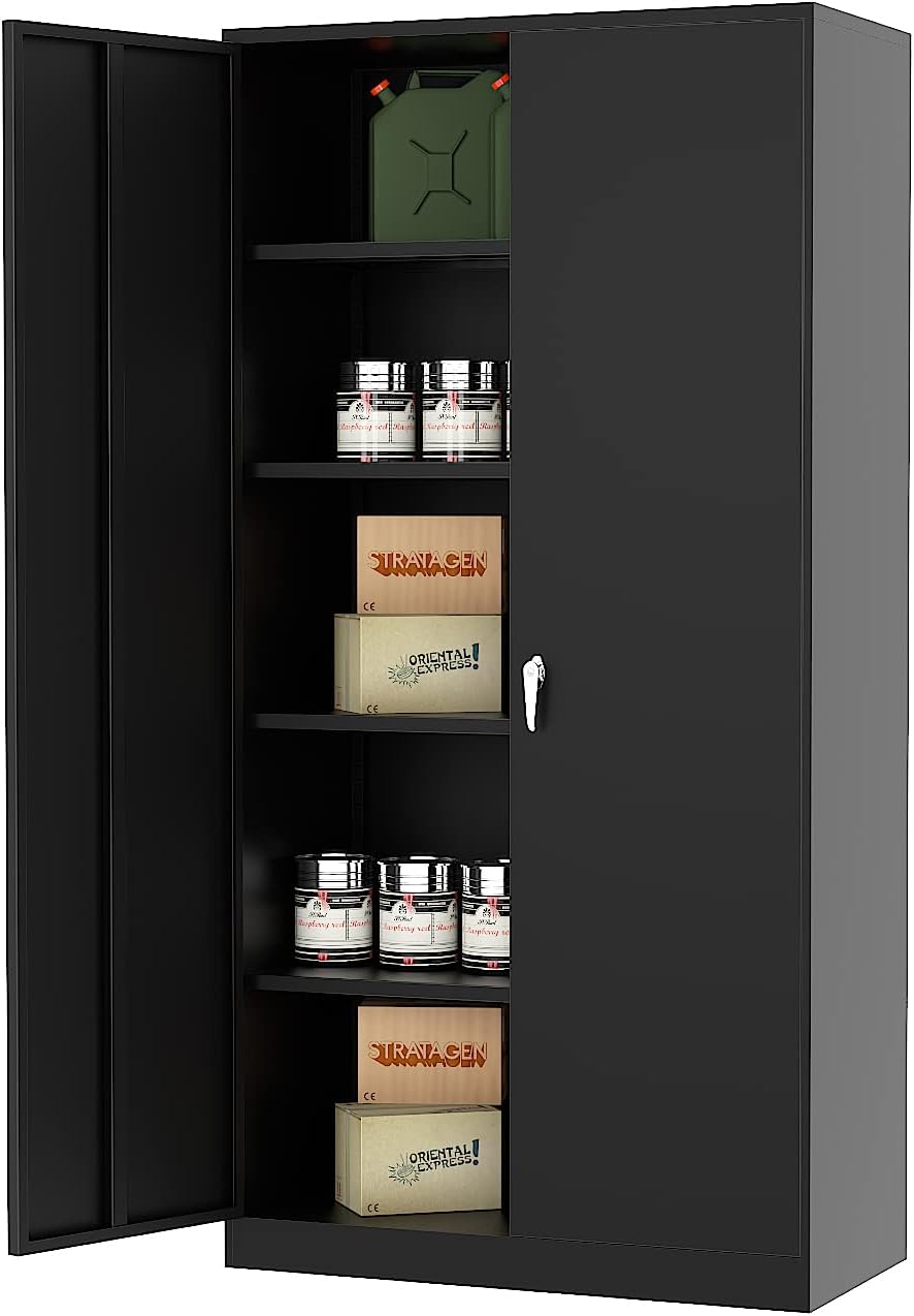 72'' Tall Metal Storage Cabinet with Locking Doors and 4 Adjustable Shelves S519475