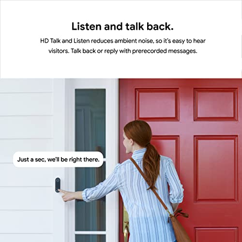 Black/White Video Doorbell with 24/7 Streaming N6329