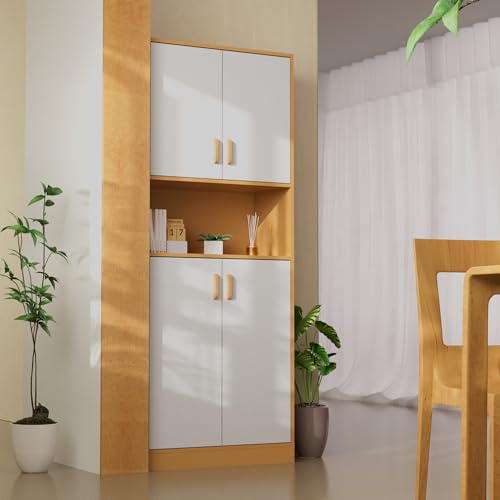 70" Tall Freestanding Wooden Kitchen Pantry Cabinet with Doors F551179