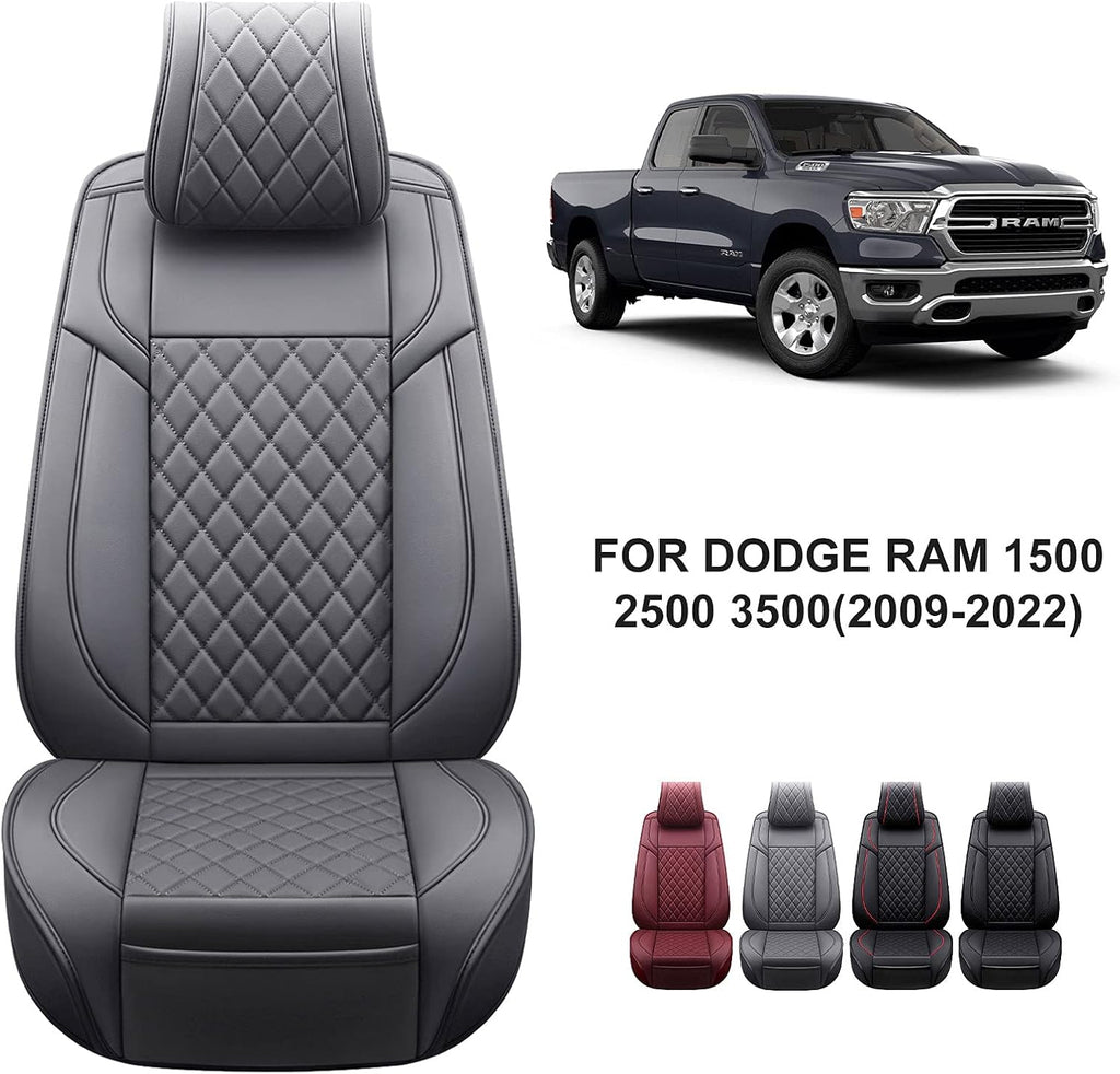 Black Leather Truck Seat Covers Full Set O20585
