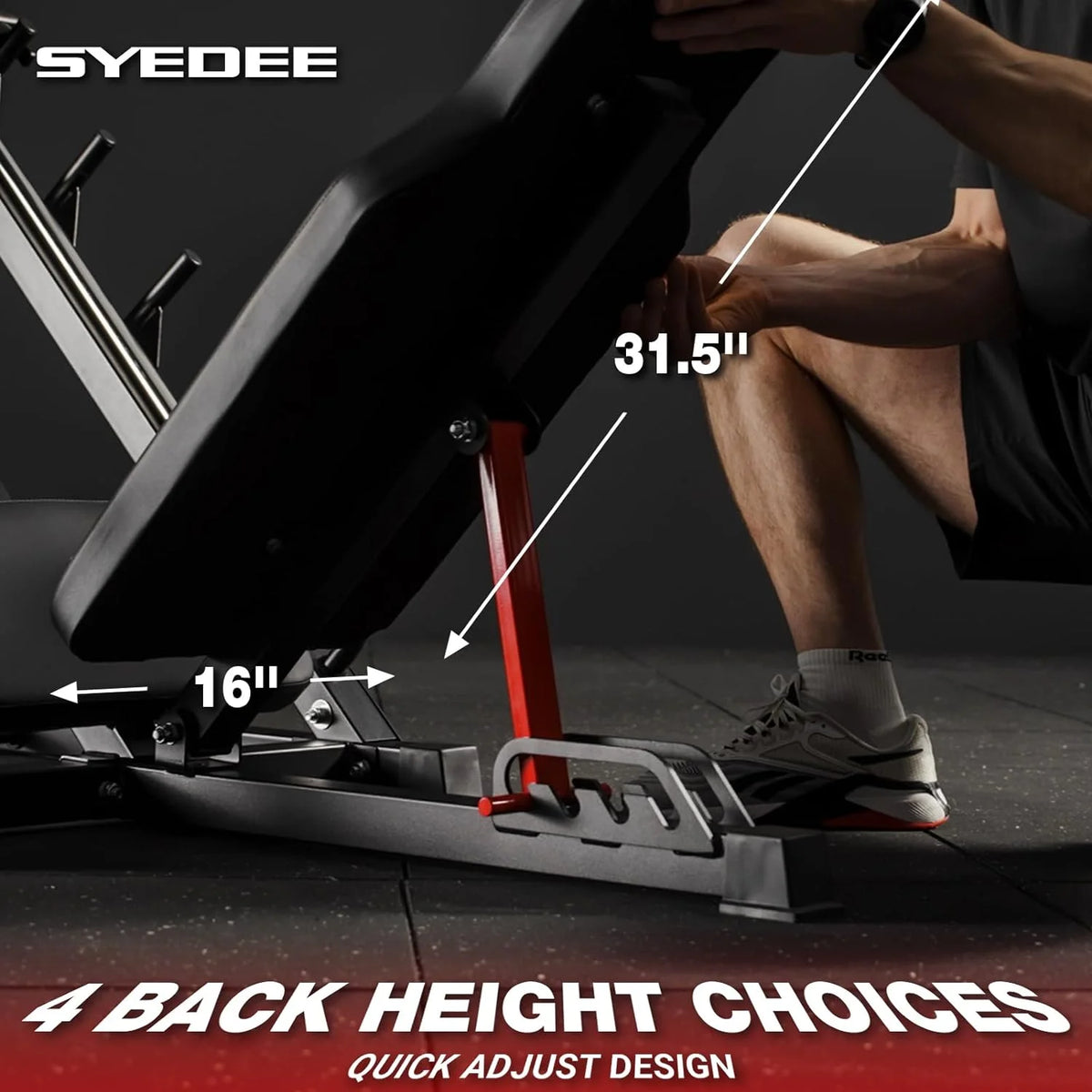 Leg Press Machine with Calf Block, 1500LBS Weight Capacity Adjustable Leg Machine G31777
