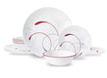 White and Red 12-Piece Dinnerware Set N8706