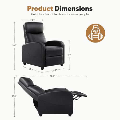 Grey Linen Recliner Chair with Padded Seat Backrest and Footrest F60797