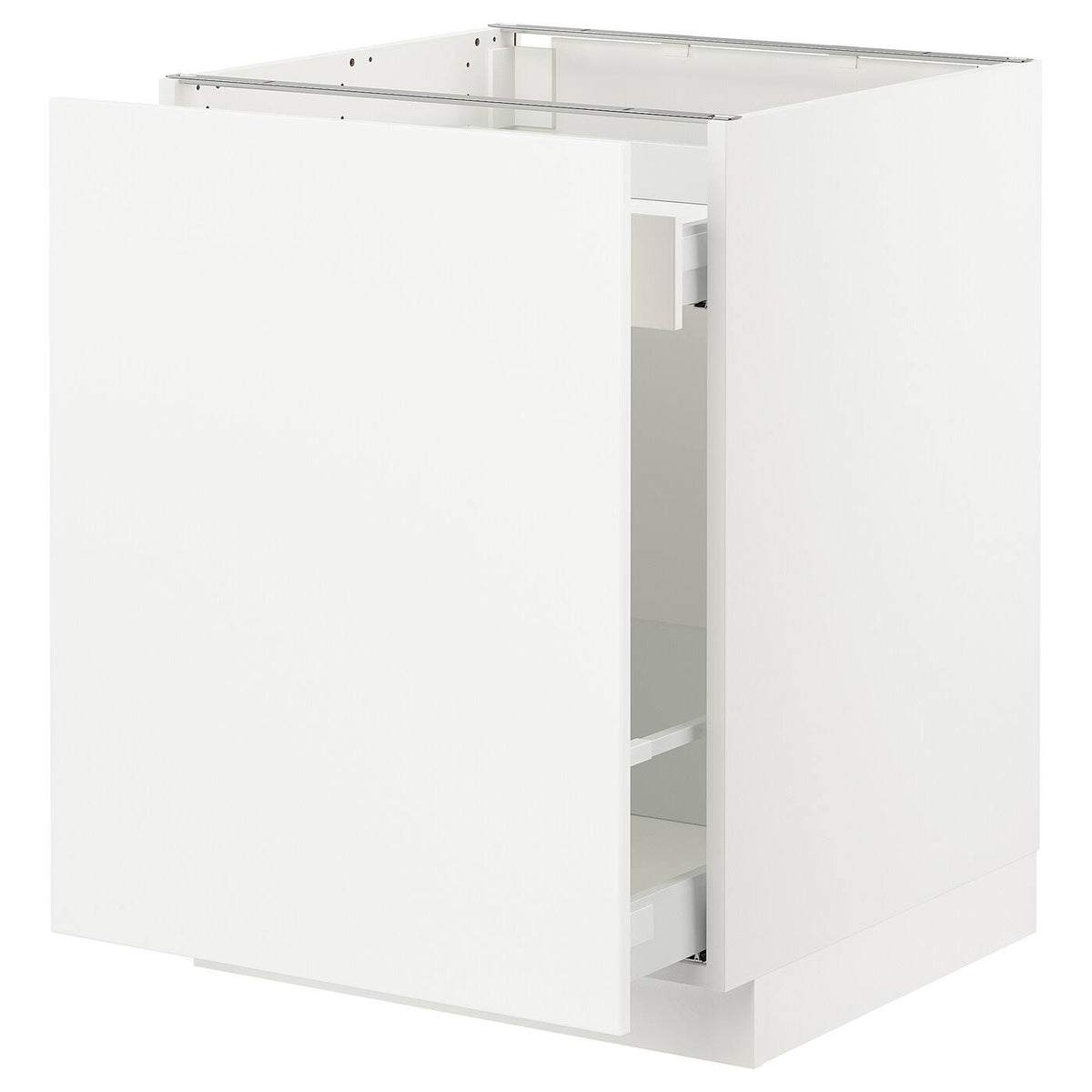 White 24x24x30 Base Cabinet with Pull-Out Storage E657