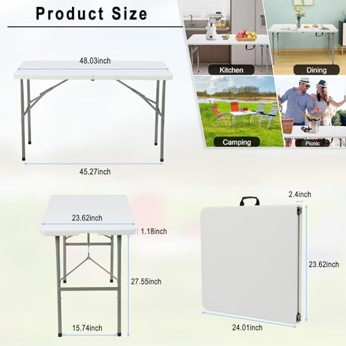 White Plastic Folding Table L517