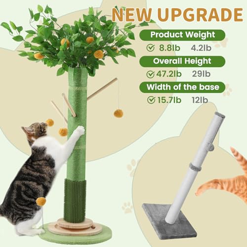 45 Inch Tall Cat Scratching Post with Sisal Rope Q8396