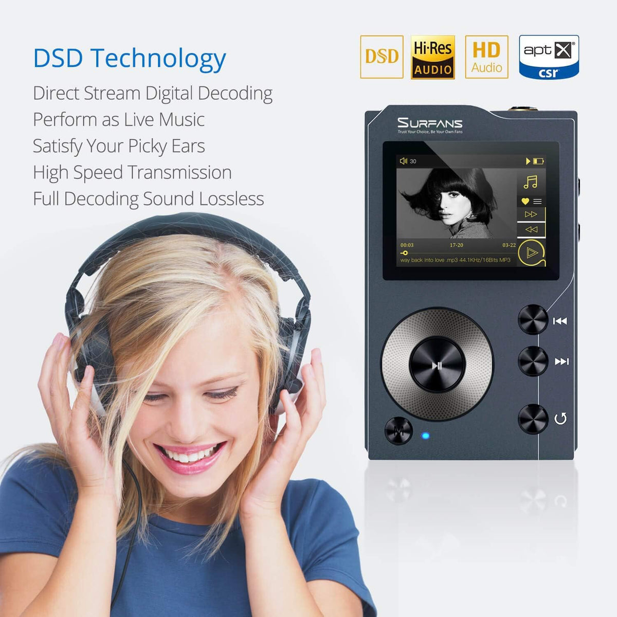 32GB HiFi MP3 Player with Bluetooth M678685
