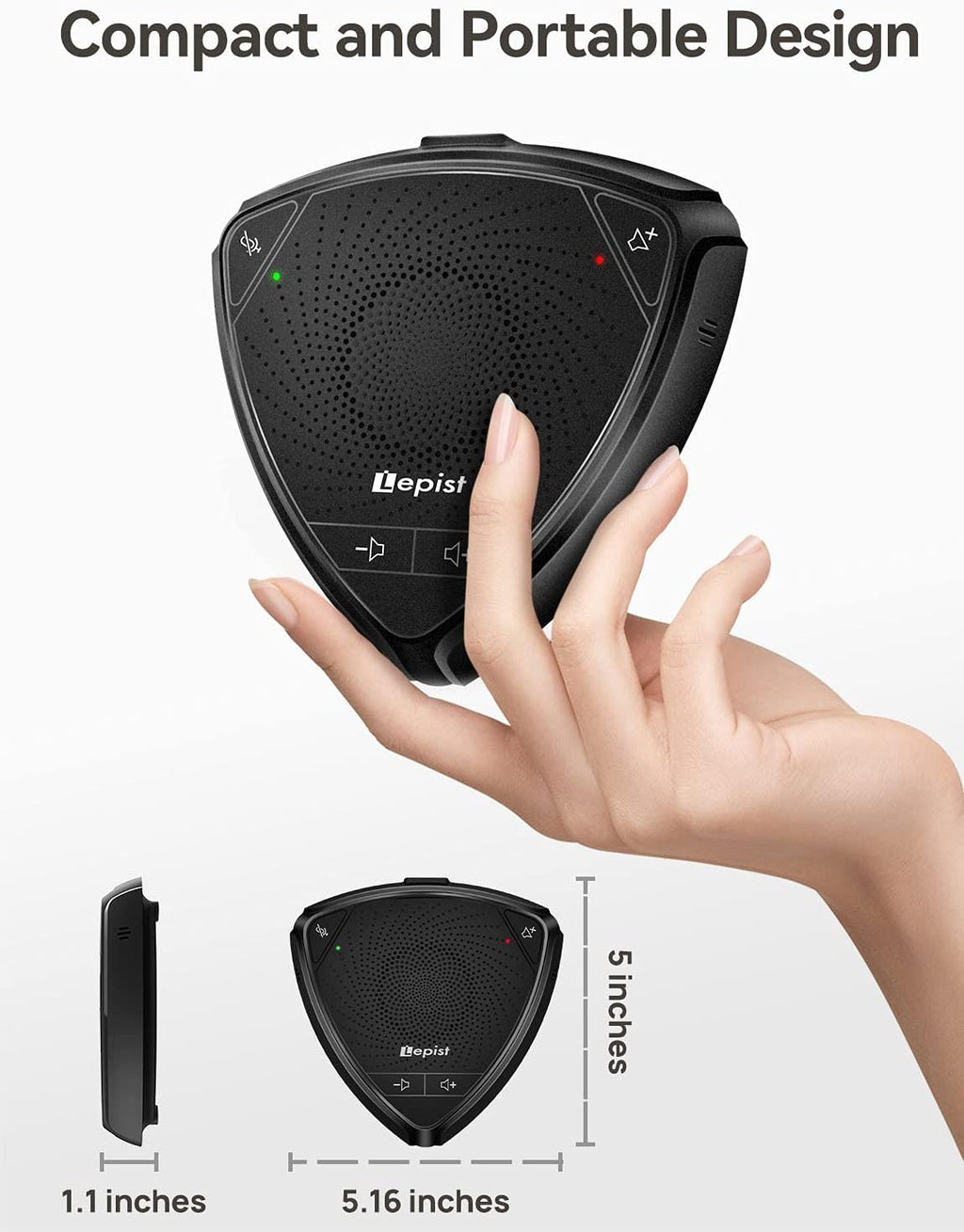 USB Speakerphone with Microphone 360° Voice Pickup D544