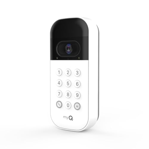 White Smart Garage Door Video Keypad with Wide-Angle Camera R61205