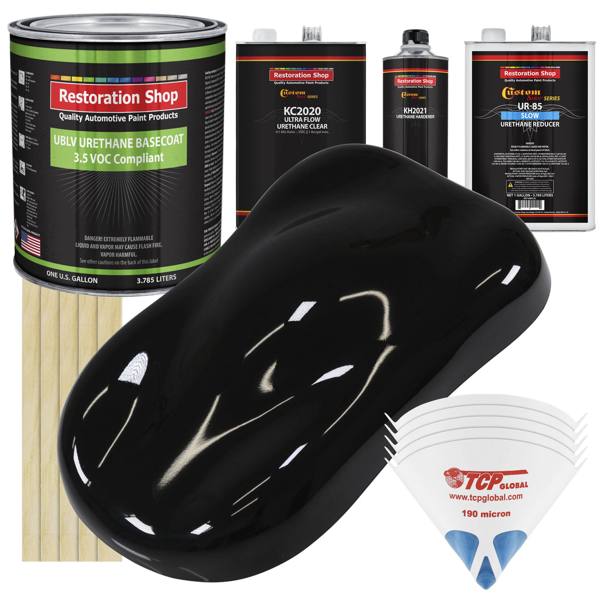 Jet Black Low VOC Urethane Basecoat Auto Paint Kit H967830