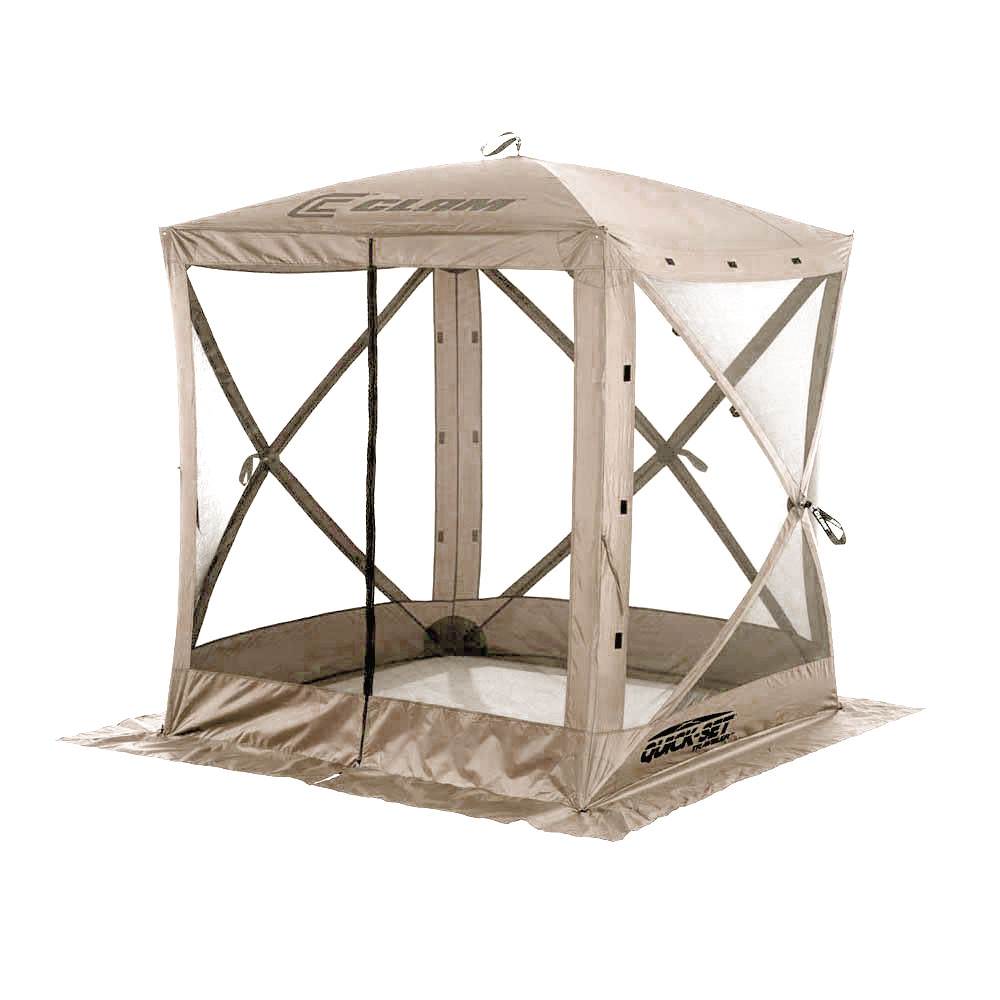Tan Portable Outdoor Screened Canopy Shelter (2 Pack) Q204138