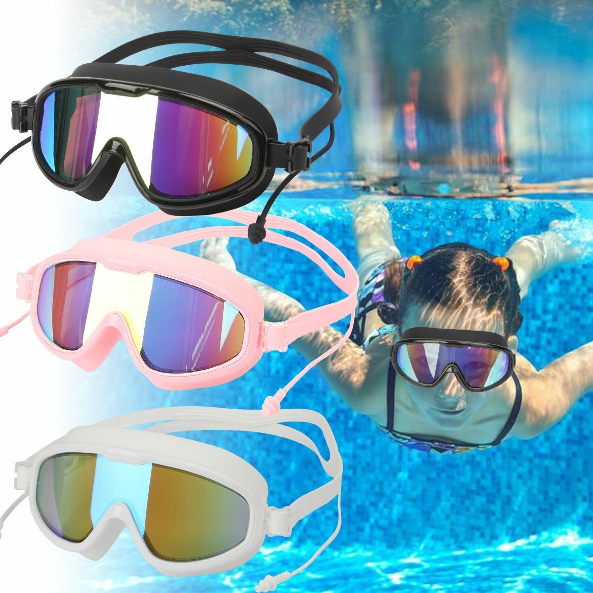Swimming Goggles Anti-Fog UV Protection Diving Snorkeling Z750909