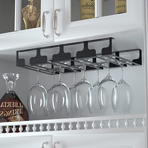 Black 4 Rows 2 Packs Metal Wine Glass Rack C59343