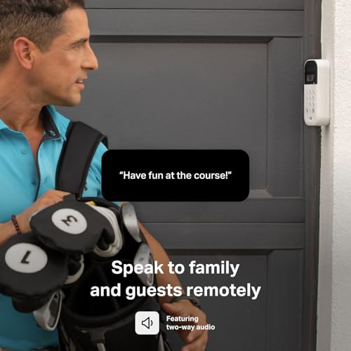White Smart Garage Door Video Keypad with Wide-Angle Camera R61205
