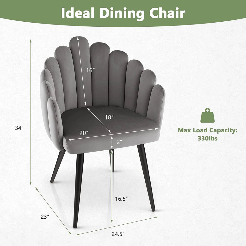 Gray Velvet Accent Dining Chair E265