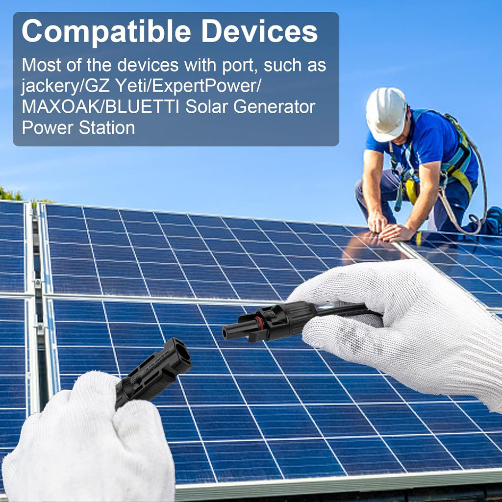 30Ft 10AWG Solar Panel Extension Cable with Female and Male Connector I118