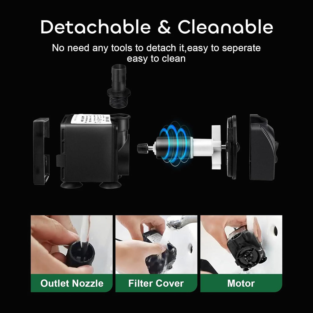 550GPH Submersible Pump with 3 Nozzles Black H9598