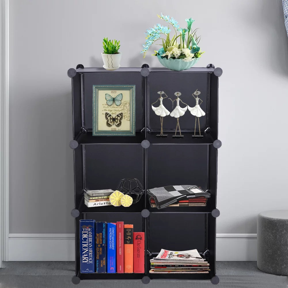 Black 6 Cube Storage Shelves E589817