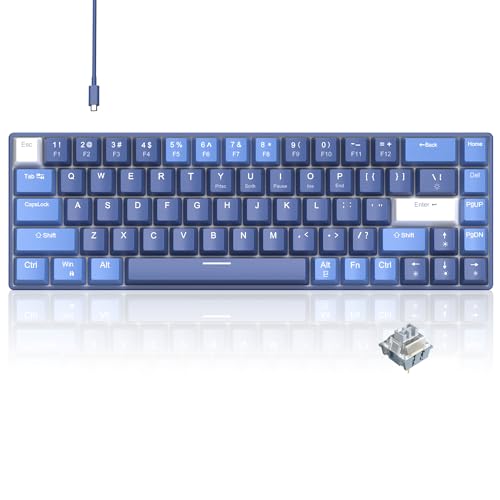 Dark Blue 68 Keys Compact Mechanical Keyboard R596