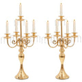 20" Tall 5 Arm Crystal Candelabra Candle Holder (Black) Z516