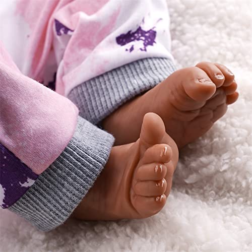 17Inch Black Reborn Baby Doll with Cloth Body L7850