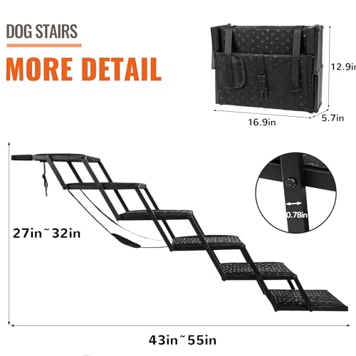 Foldable Dog Stairs with Non Slip Surface, 6 Steps U982