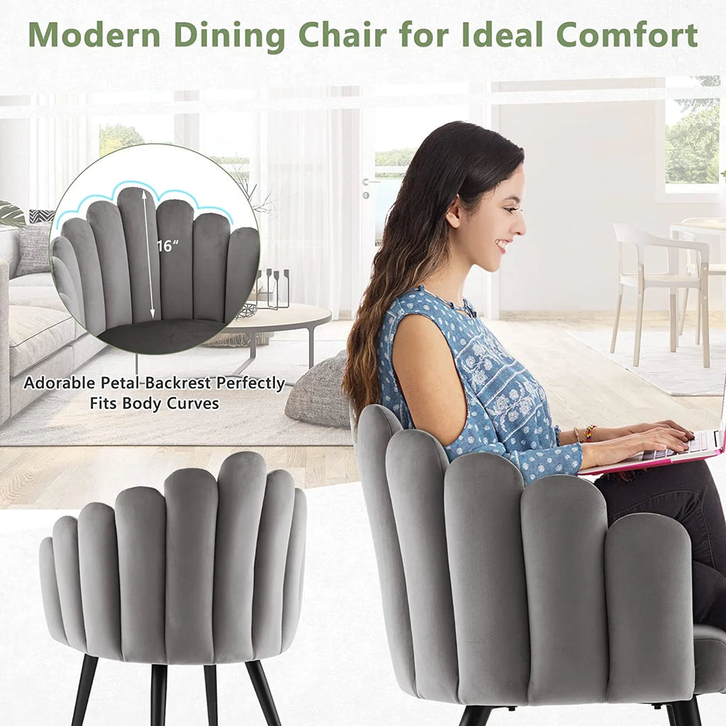 Gray Velvet Accent Dining Chair E265