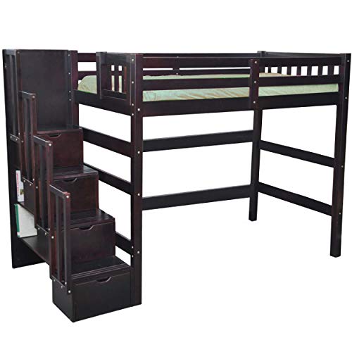 Natural Twin Loft Bed with Storage P566666