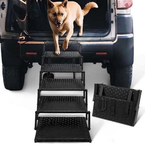 Foldable Dog Stairs with Non Slip Surface, 6 Steps U982