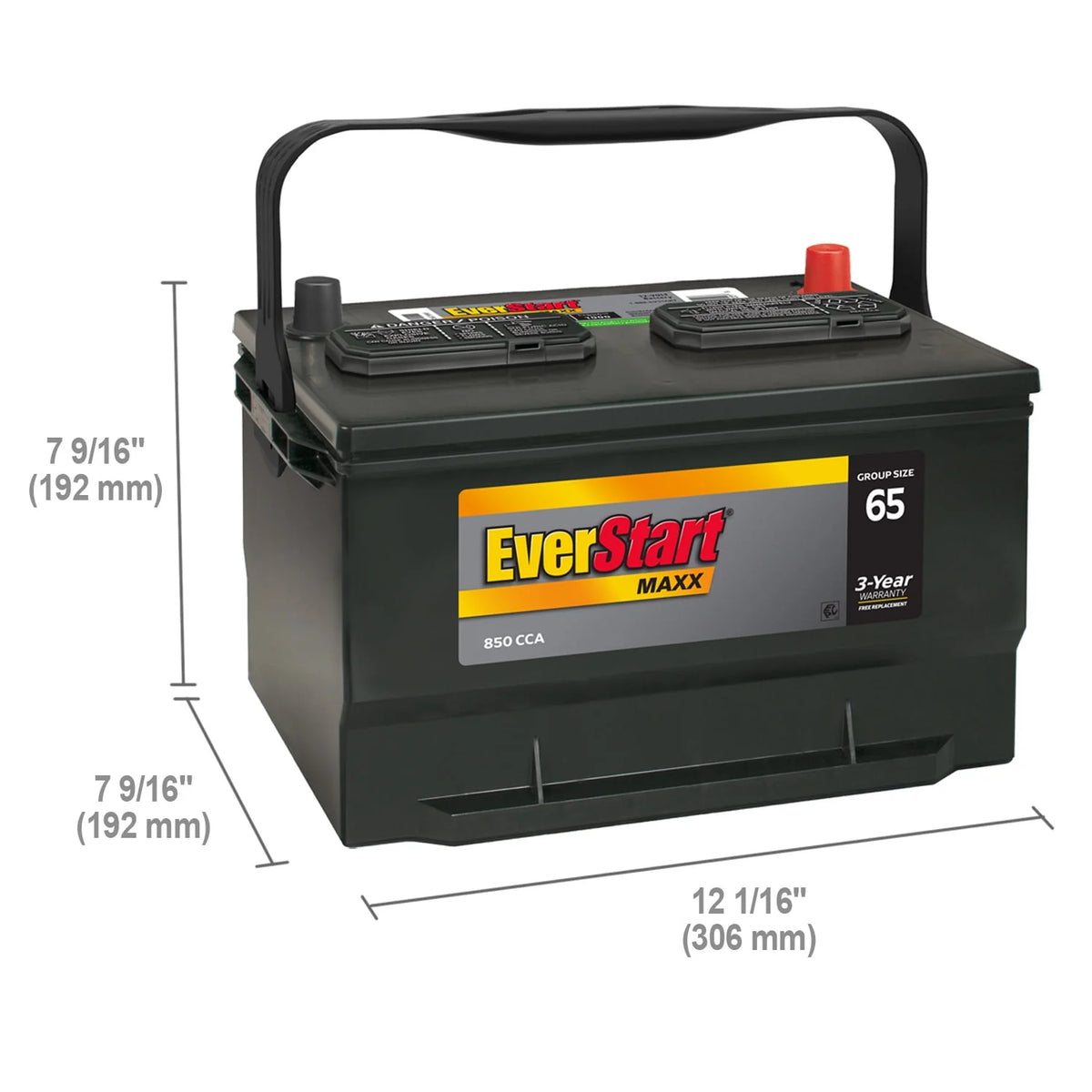 Group Size 65 12 Volt 850 CCA Lead Acid Automotive Battery U6154