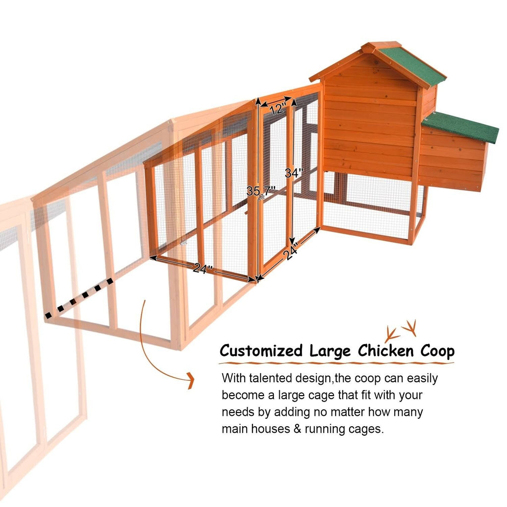 Large Wooden Chicken Coop V60382