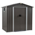 5x3 FT Waterproof Metal Garden Shed with Window and Lockable Double Door Dark Gray D709343